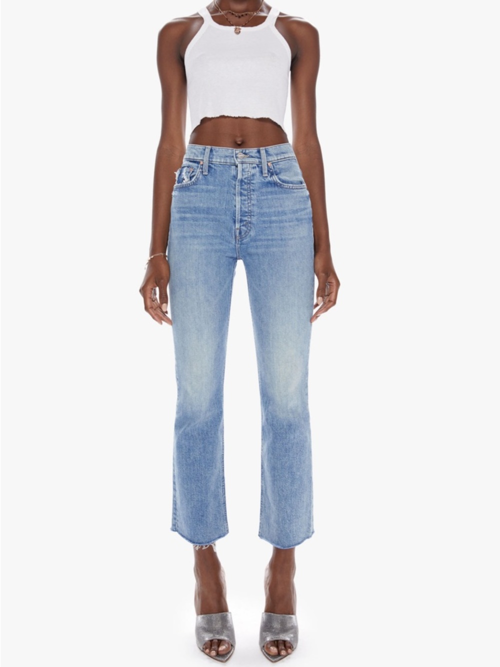 MOTHER The Tripper Flood Fray Jeans - Left In The Dust
